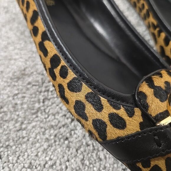Michael Kors Fulton Leopard Print 100% Calf Hair Moccasin Loafer Flat Size 6.5 - Picture 6 of 10
